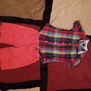 Tommy Hilfiger boys plaid outfit